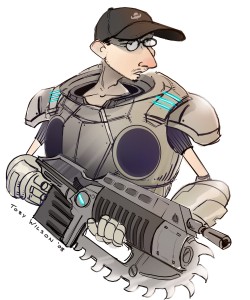 Charicature of Justin Korthof as a Gear